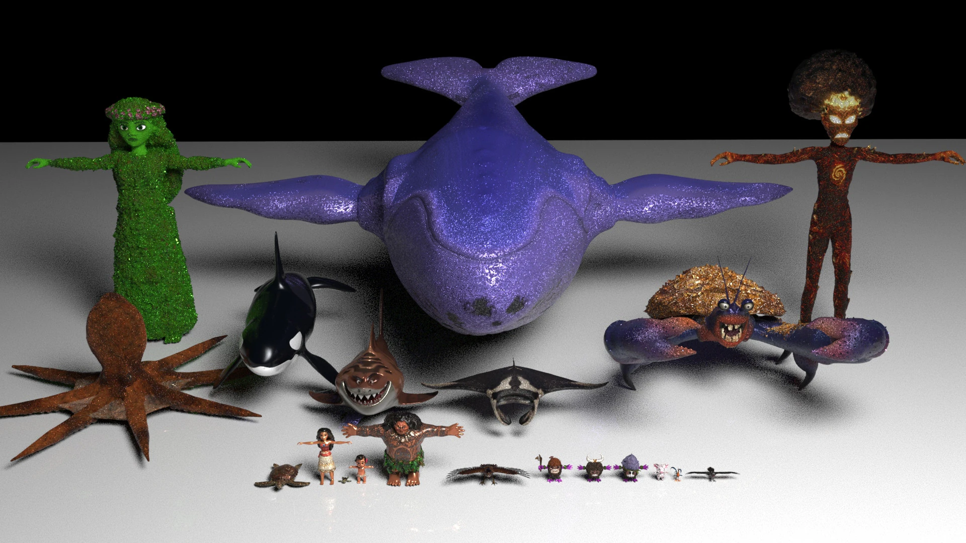 Pack Moana 20 Characters 3D Model .c4d .max .obj .3ds .fbx .stl .blend 