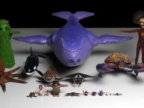 Pack Moana 20 Characters 3D 모델