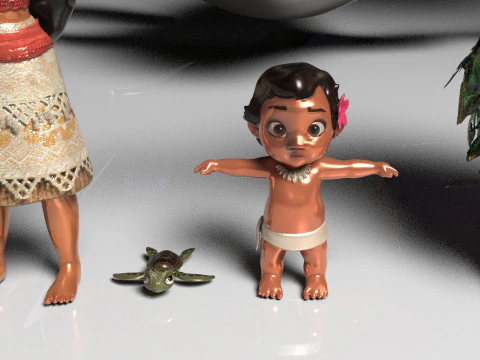 Pack Moana 20 Characters 3D Model