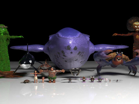 Pack Moana 20 Characters 3D Model