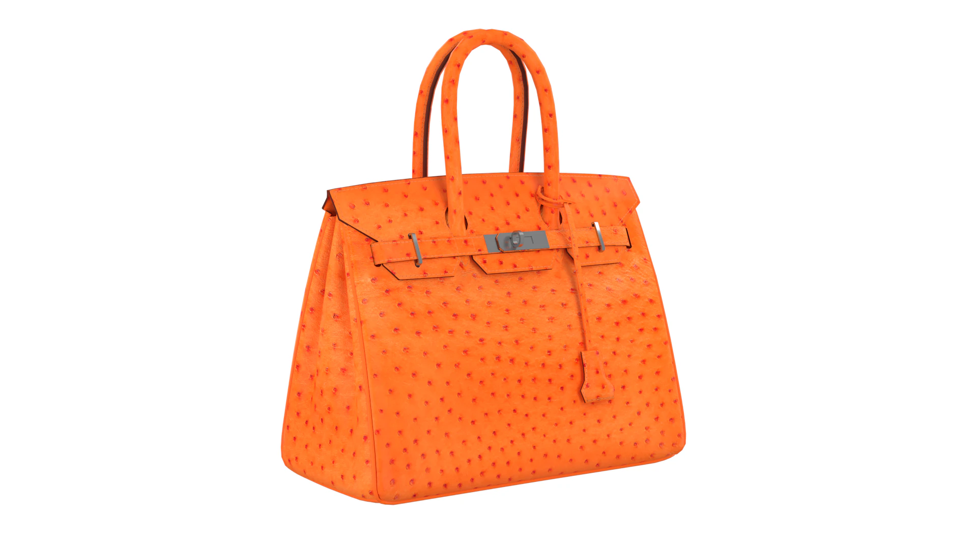 Bolso de lujo de piel de avestruz naranja Modelo 3D .c4d .max .obj .3ds .fbx .stl .blend 