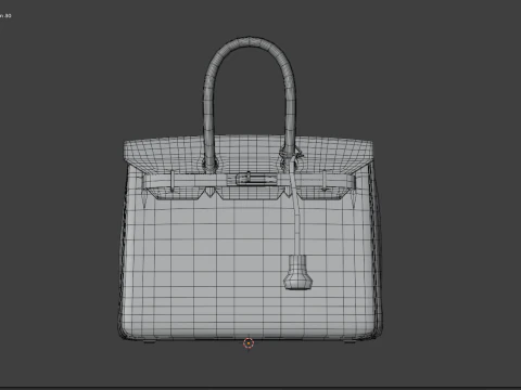 Bolso de lujo de piel de avestruz naranja Modelo 3D