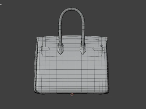 Bolso de lujo de piel de avestruz naranja Modelo 3D