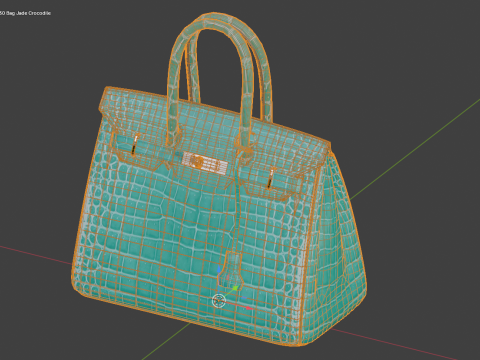 Jade Crocodile Tote Bag 30 Handbag 3D 模型