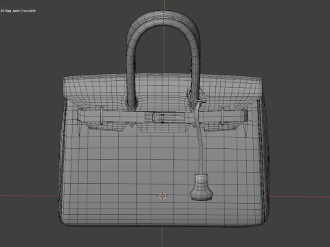 Jade Crocodile Tote Bag 30 Handbag 3D 模型