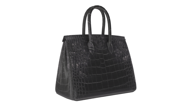 Classic black leather tote Handbag Model 3D .c4d .max .obj .3ds .fbx .stl .blend