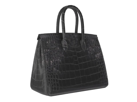 Klassische schwarze Ledertasche 3D Modell