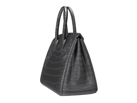 Classic black leather tote Handbag Model 3D