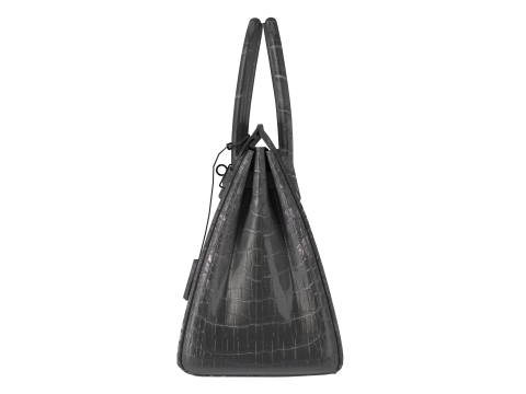 Classic black leather tote Handbag Model 3D