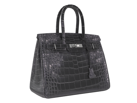 Classic black leather tote Handbag Model 3D