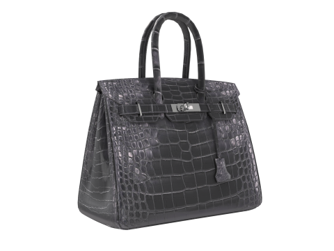 Classic black leather tote Handbag Model 3D