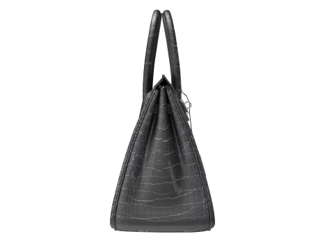 Classic black leather tote Handbag Model 3D