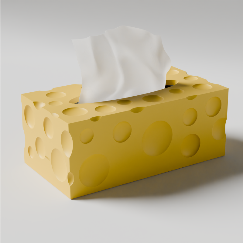 Cheese tissue box 3D Друк .c4d .max .obj .3ds .fbx .stl .blend 