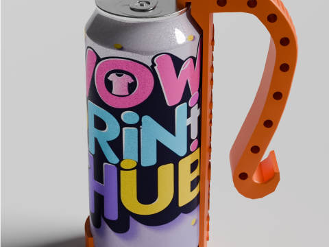 Can Handle STL Beer-Soda Can Grip 12oz 16oz 3D Druckmodell