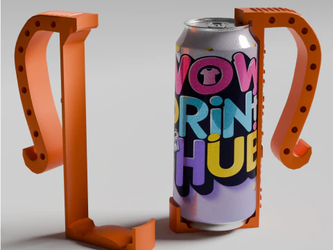 Can Handle STL Beer-Soda Can Grip 12oz 16oz 3D Print Model