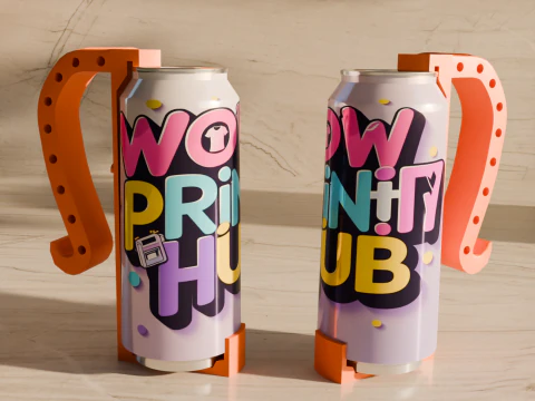 Can Handle STL Beer-Soda Can Grip 12oz 16oz 3D Print Model