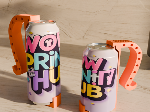 Can Handle STL Beer-Soda Can Grip 12oz 16oz 3D Print Model