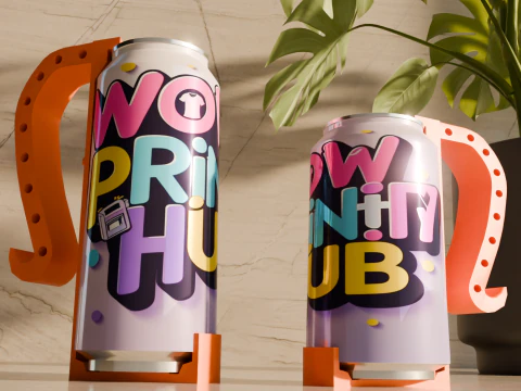 Can Handle STL Beer-Soda Can Grip 12oz 16oz 3D Print Model