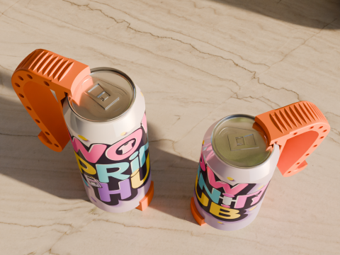 Can Handle STL Beer-Soda Can Grip 12oz 16oz 3D Print Model