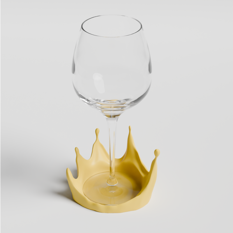 Splash Wine Glass Coaster 3D Printable STL File Modern Table Accessory 3D Принт Модель .c4d .max .obj .3ds .fbx .stl .blend 