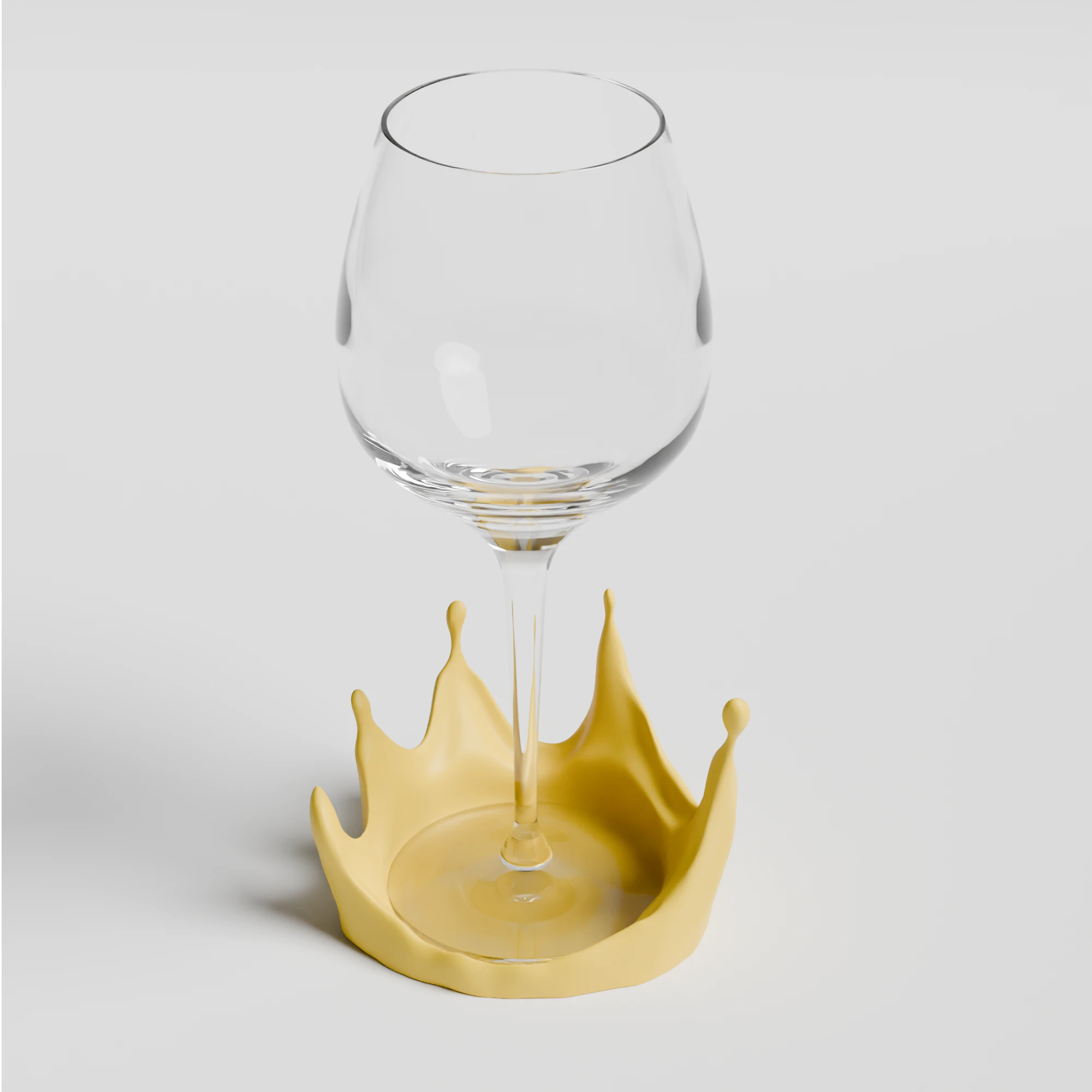 Splash Wine Glass Coaster 3D Printable STL File Modern Table Accessory 3D Print Model .c4d .max .obj .3ds .fbx .stl .blend 