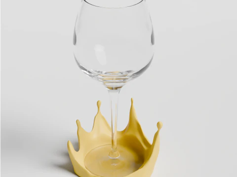 Porta copos de vinho Splash 3D para impressão em arquivo STL acessório de mesa moderno Modelo de Impressão 3D