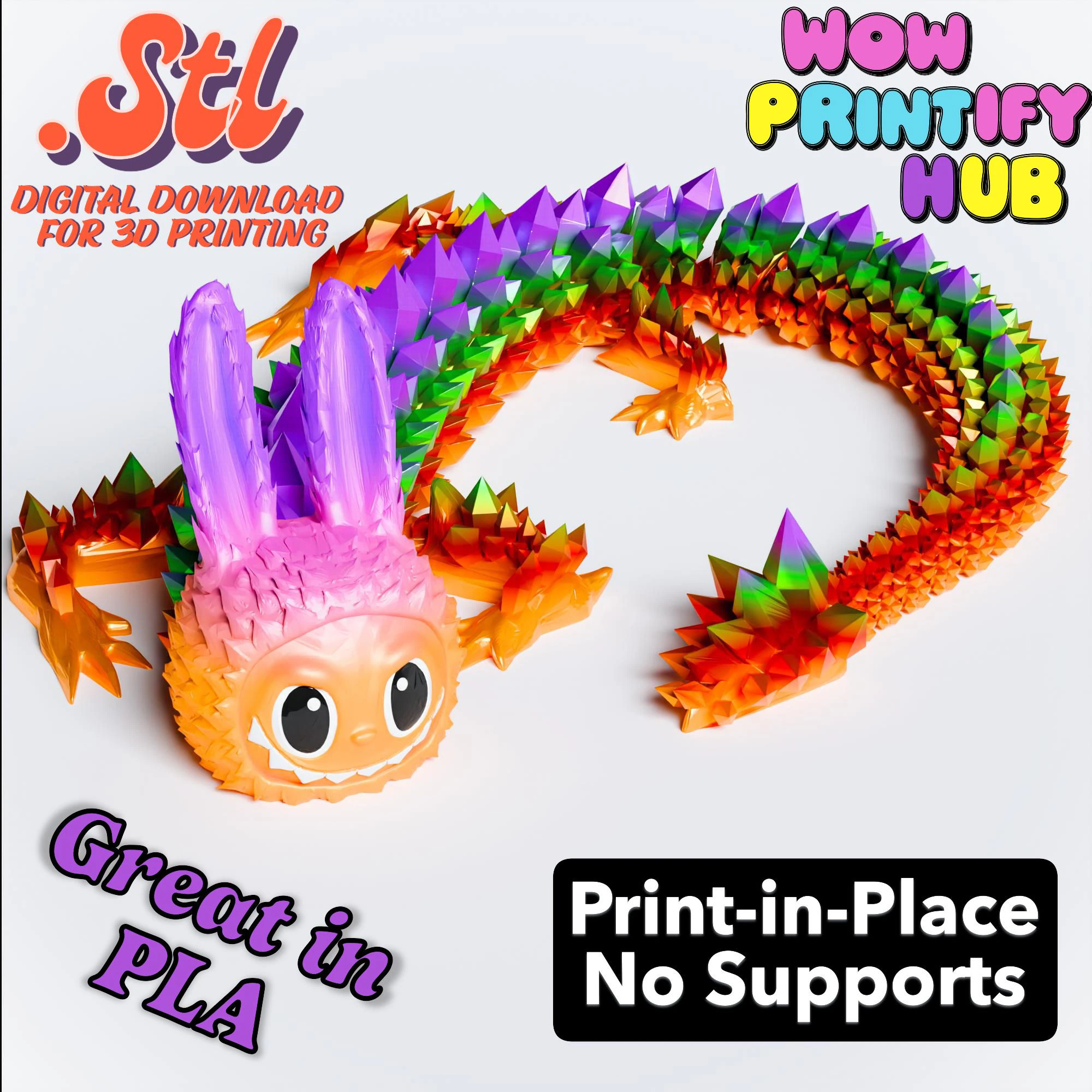 Labubu Dragon Plush Toy - Adorable Gift for Kids and Collectors 3D Print Model .c4d .max .obj .3ds .fbx .stl .blend 