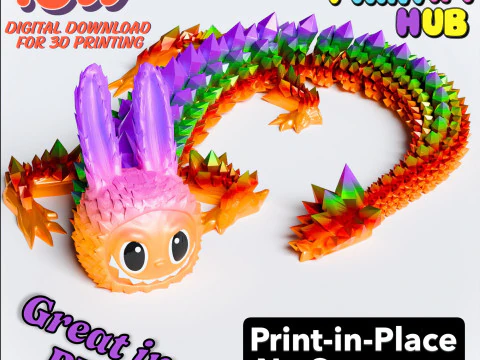 Labubu Dragon knuffel - schattig cadeau voor kinderen en verzamelaars 3D printmodel