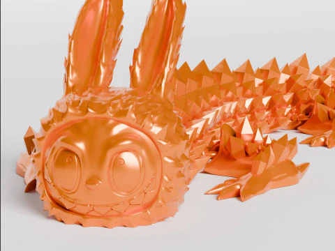 Labubu Dragon Plush Toy - Adorable Gift for Kids and Collectors 3D Print Model