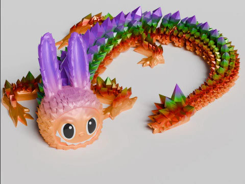 Labubu Dragon Plush Toy - Adorable Gift for Kids and Collectors 3D Print Model