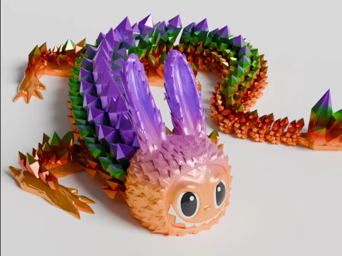 Labubu Dragon Plush Toy - Adorable Gift for Kids and Collectors 3D Print Model