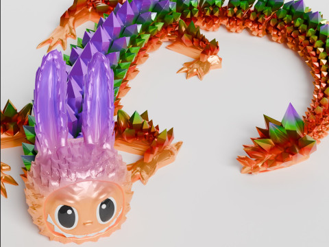 Labubu Dragon Plush Toy - Adorable Gift for Kids and Collectors 3D Baskı Modeli