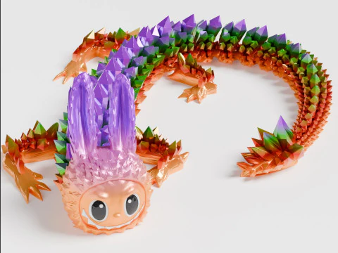 Labubu Dragon Plush Toy - Adorable Gift for Kids and Collectors 3D Print Model