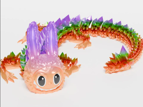 Labubu Dragon Plush Toy - Adorable Gift for Kids and Collectors 3D Print Model