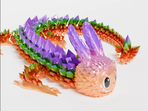 Labubu Dragon Plush Toy - Adorable Gift for Kids and Collectors 3D Print Model