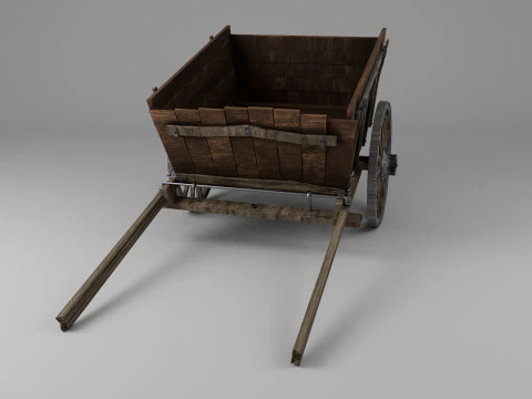 Donkey Cart Martin 3D Model