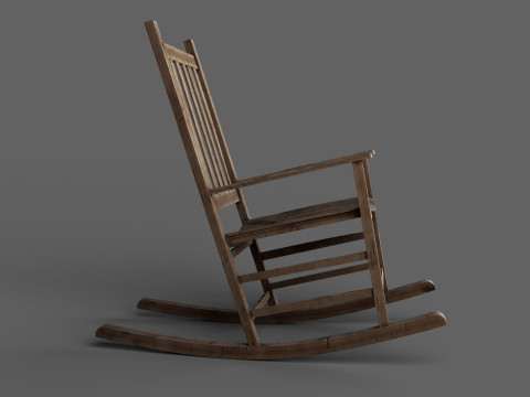 Wooden rocking chair Modelo 3D