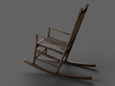 Wooden rocking chair Modelo 3D