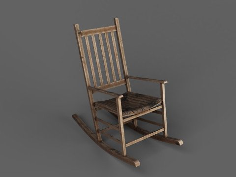 Wooden rocking chair Modelo 3D