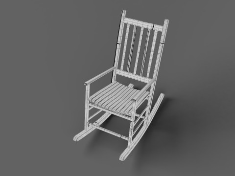 Wooden rocking chair Modelo 3D