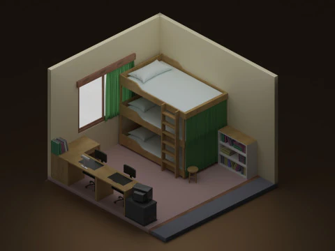 Jaden Yuki bedroom YUGIOH GX 3D Model
