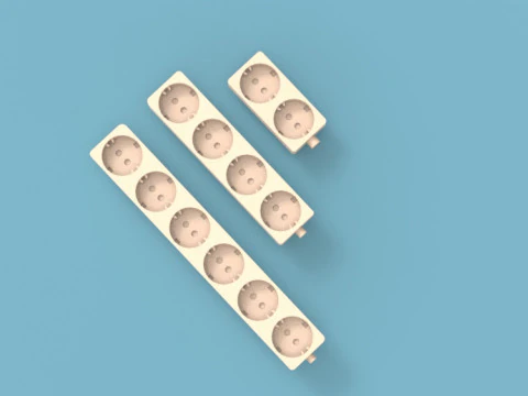 Tomada el&eacute;trica Modelo de Impressão 3D