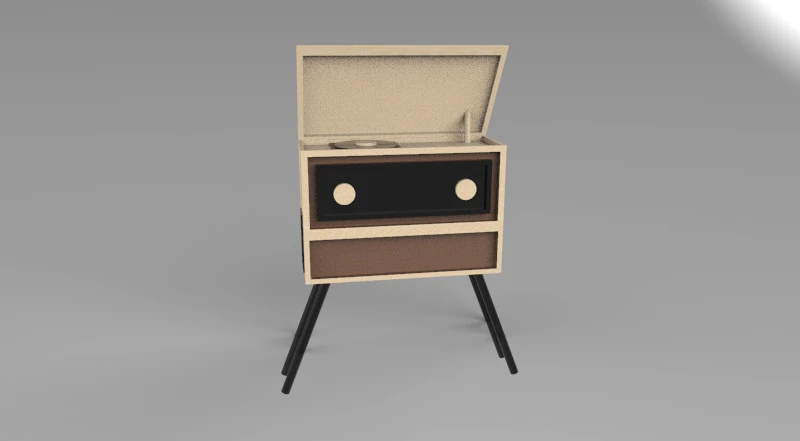 Gramofon Vintages 3D Print Model .c4d .max .obj .3ds .fbx .stl .blend 