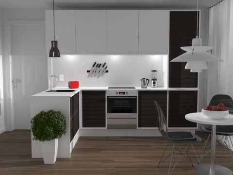 3D Kitchen Cabinet with Sink - Realistic Model for Design Rendering 3D Model