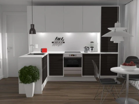 3D Kitchen Cabinet with Sink - Realistic Model for Design Rendering 3D Model