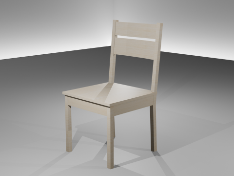 Simple Ladderback Chair 3D Model