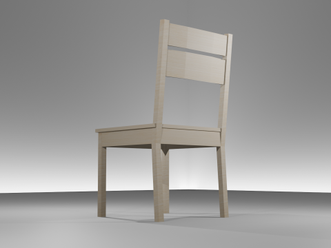 Simple Ladderback Chair 3D Model