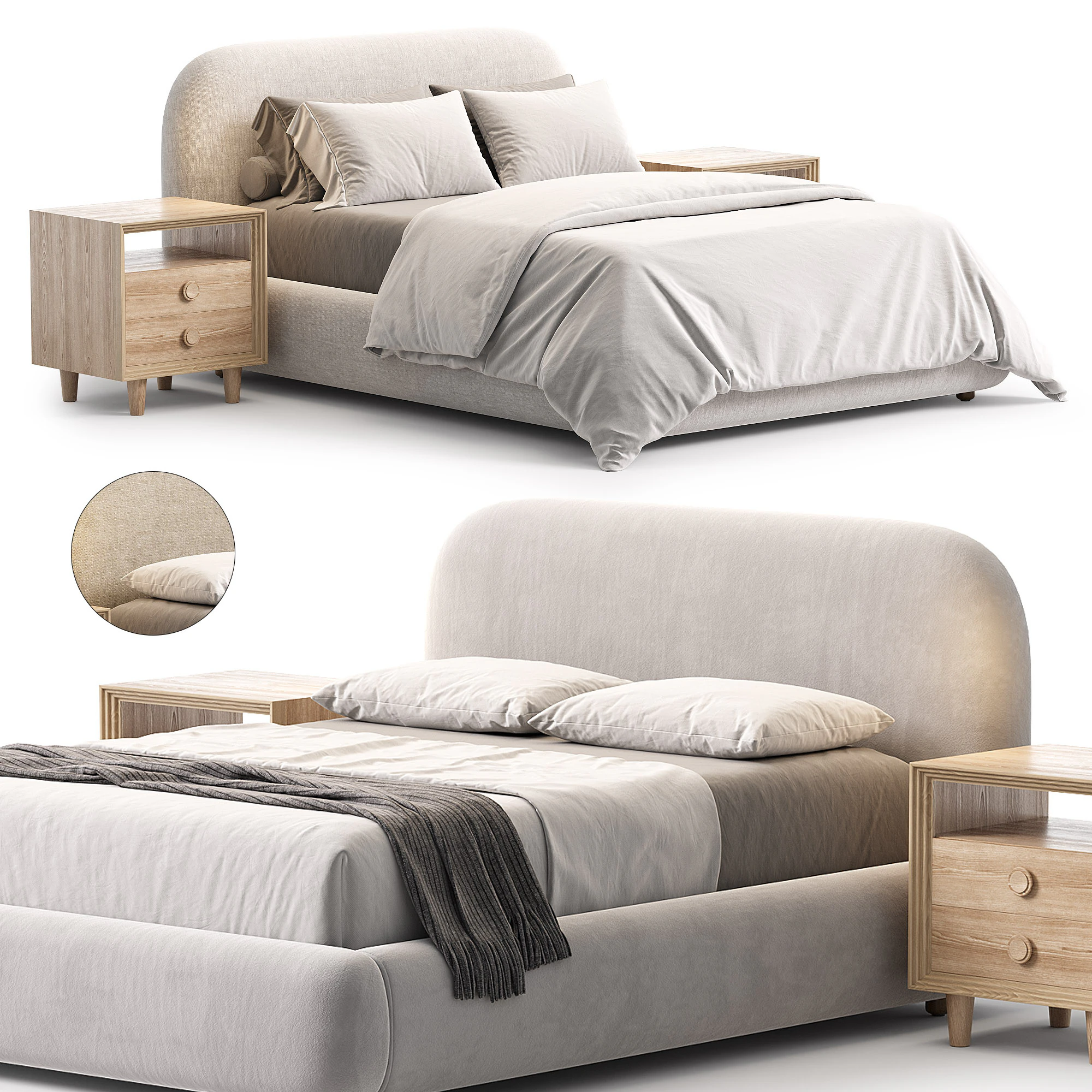 Laurent bed by West elm 3D Model .c4d .max .obj .3ds .fbx .stl .blend