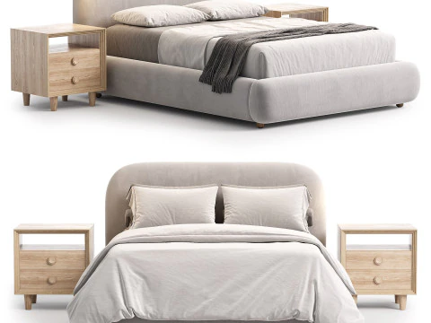 Laurent bed by West elm 3D Model