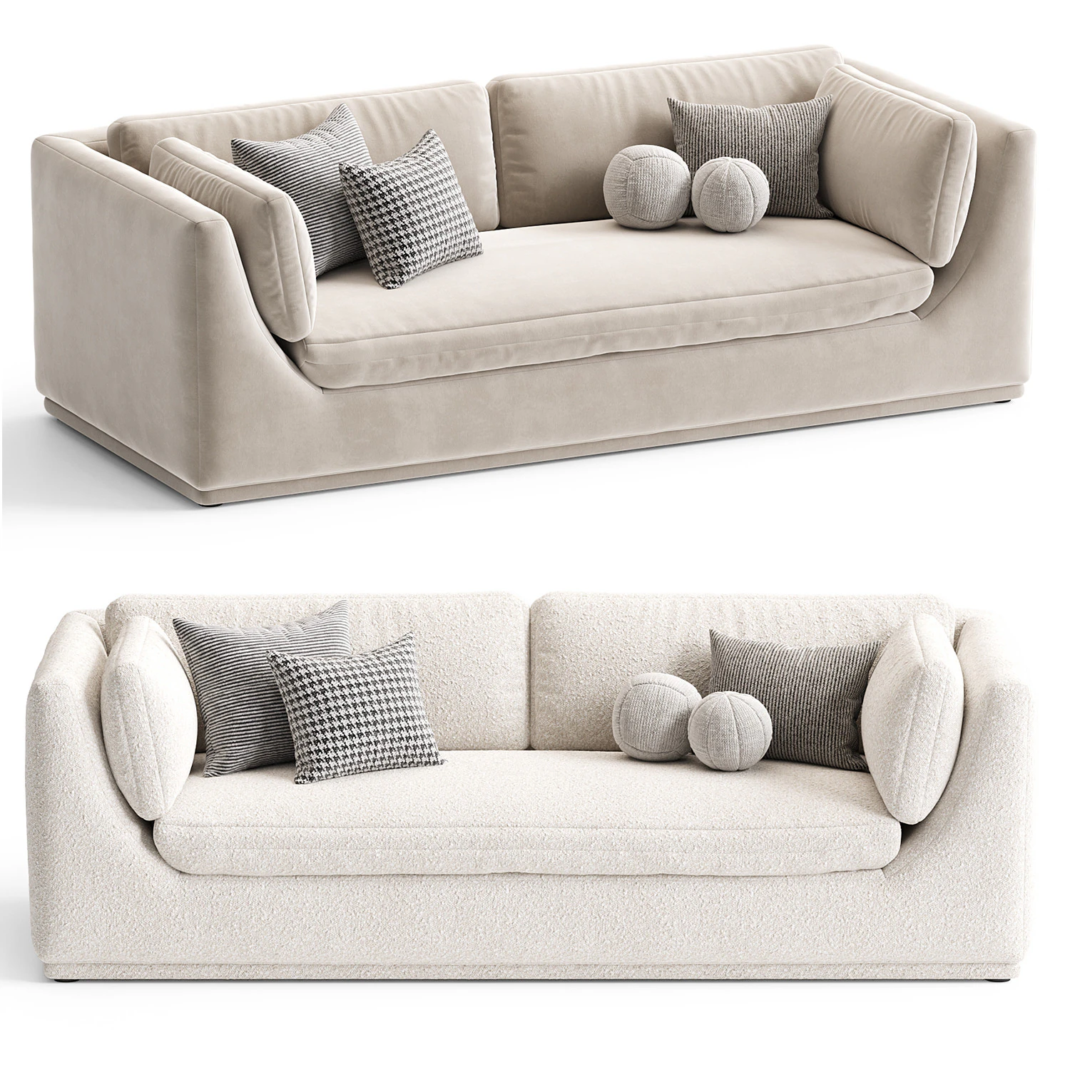 Loring sofa by West elm 3D Model .c4d .max .obj .3ds .fbx .stl .blend 